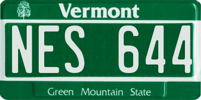 VT license plate NES644