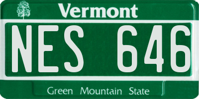 VT license plate NES646