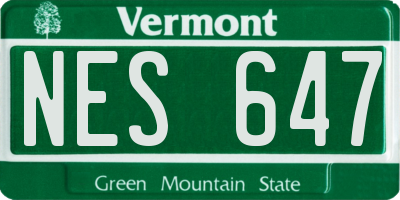VT license plate NES647