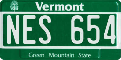 VT license plate NES654