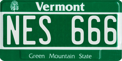 VT license plate NES666