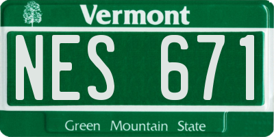 VT license plate NES671