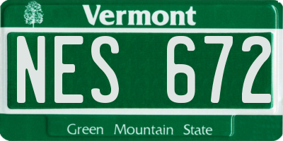 VT license plate NES672