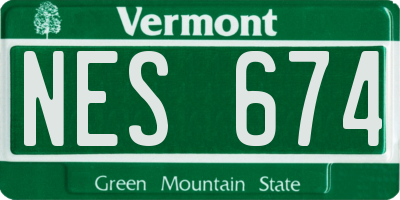 VT license plate NES674
