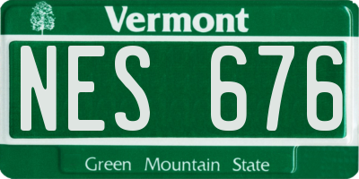 VT license plate NES676