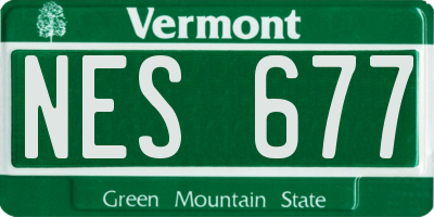 VT license plate NES677