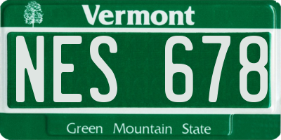 VT license plate NES678