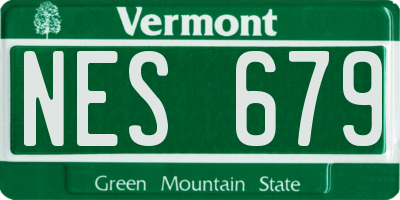 VT license plate NES679