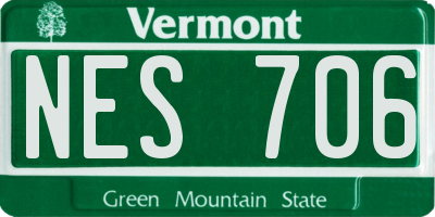 VT license plate NES706