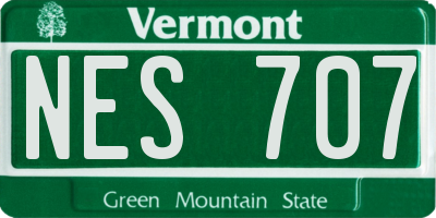 VT license plate NES707