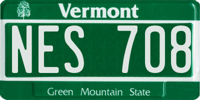 VT license plate NES708