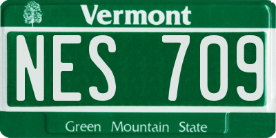 VT license plate NES709