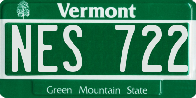 VT license plate NES722