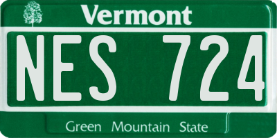 VT license plate NES724