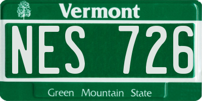 VT license plate NES726
