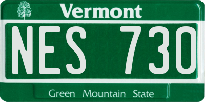 VT license plate NES730