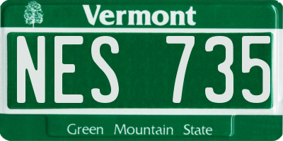 VT license plate NES735