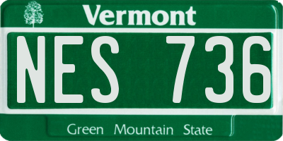 VT license plate NES736