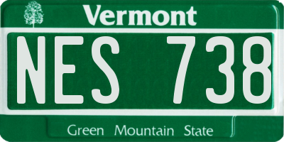 VT license plate NES738