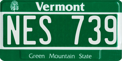 VT license plate NES739