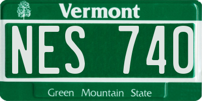 VT license plate NES740
