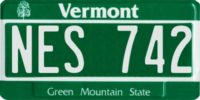 VT license plate NES742