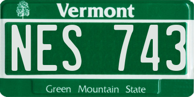 VT license plate NES743