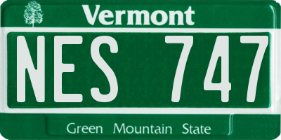 VT license plate NES747