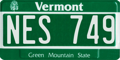 VT license plate NES749