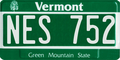 VT license plate NES752