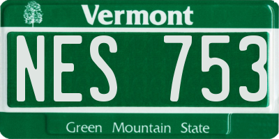 VT license plate NES753