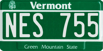 VT license plate NES755