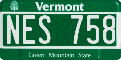 VT license plate NES758