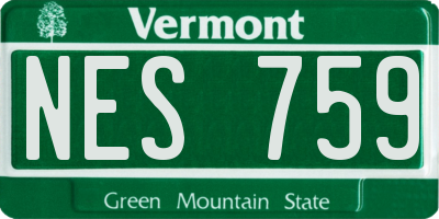 VT license plate NES759