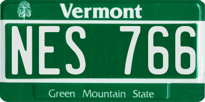 VT license plate NES766