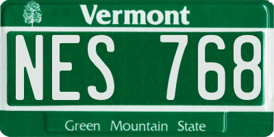 VT license plate NES768