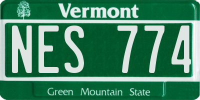 VT license plate NES774