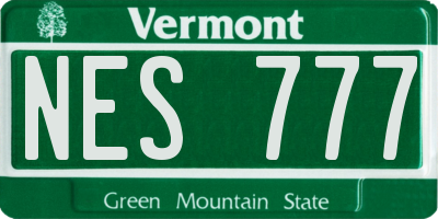 VT license plate NES777