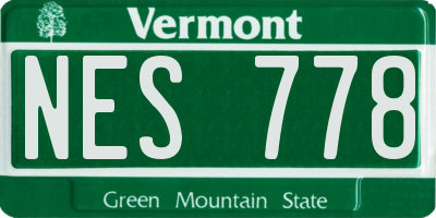 VT license plate NES778