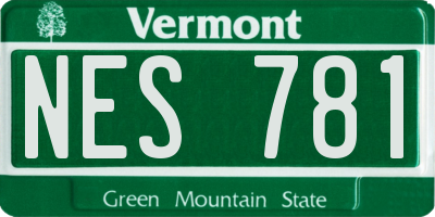 VT license plate NES781