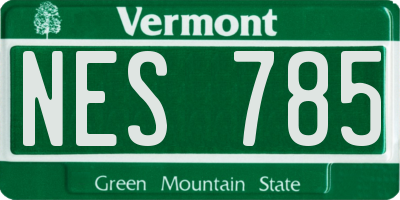 VT license plate NES785