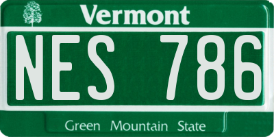 VT license plate NES786