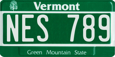 VT license plate NES789