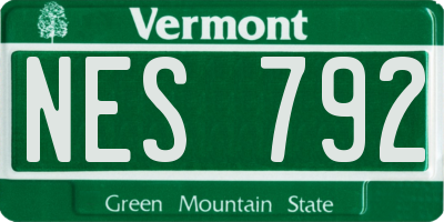 VT license plate NES792