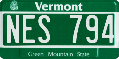 VT license plate NES794
