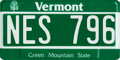 VT license plate NES796