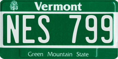 VT license plate NES799