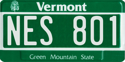 VT license plate NES801