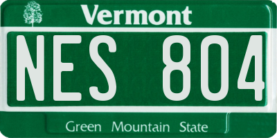VT license plate NES804