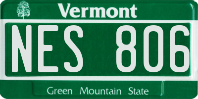 VT license plate NES806